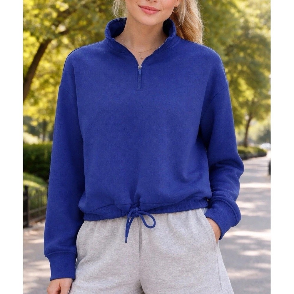 Helen Steele Dunnes Stores‎ Pullover Women XS Blue Excellent Quarter Zip Active